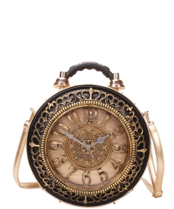 Real Alarm Clock Vintage Women Crossbody Bag 2020 GOLD